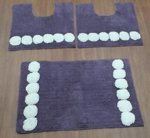 Ensemble de tapis de salle de bain modernes en coton écologique de luxe fabriqués à la machine - Product Image 3