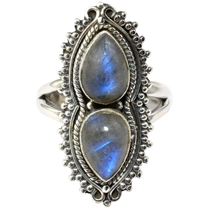 Lunette en forme de poire, bague en argent Sterling 925 Labradorite, vente en gros, bijoux en argent Sterling - Product Image 2