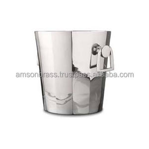 ถังน้ำแข็งอลูมิเนียมผิวเงาสำหรับใส่ดื่ม,ถังน้ำแข็งโลหะทำความเย็นสำหรับแช่ไวน์ผนังสองชั้นสำหรับตกแต่ง - Product Image 1