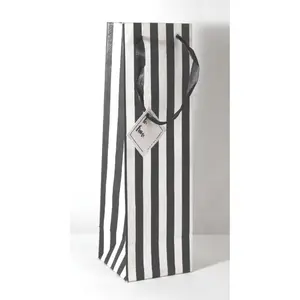 신발과 의류를위한 리본 손잡이와 맞춤형 로고 인쇄 고급 흰색 판지 쇼핑 종이 가방
