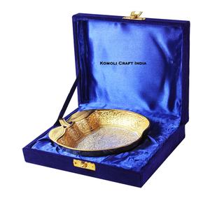 Thanh lịch Vàng & Bạc mạ lá thiết kế bát trong Nhung hộp quà tặng lý tưởng cho quà tặng của công ty, đám cưới & dịp lễ hội - Product Image 1