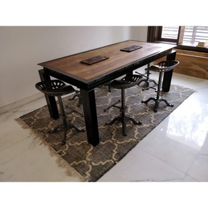 Mesa de Comedor Industrial Moderna Vintage, Muebles para el Hogar con Base de Hierro y Madera, Patas de Metal para Comedor - Product Image 2