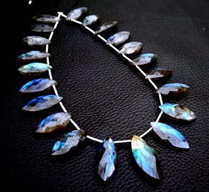 Amazing Garden Stone Faceted Marquise Shape Natural Blue Fire Labradorite Gemstone Véritable Making Jewelry Faceted Beads - Product Image 2