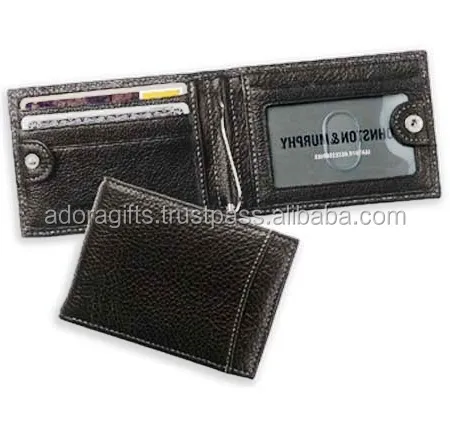 Siyah deri erkek cüzdan metal klips/en iyi tasarım deri erkek cüzdan ek kapatma/ucuz fiyat deri cüzdan