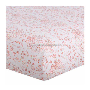 Personnalisé 100% coton biologique unisexe ensemble de draps de berceau pour bébé marque privée drap de berceau - Product Image 1