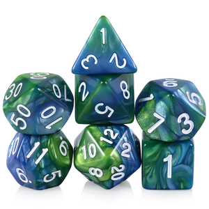 Ensemble de dés RPG personnalisés, vente en gros d'usine, 7 dés polyédriques en acrylique pour D&D, jeux de table Dungeons and Dragons - Product Image 1