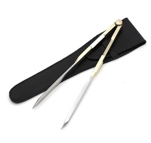 Professional Solid Brass Drawing Tool for Marine Use With Stainless Steel Point Divider and Leather Case - Product Image 3