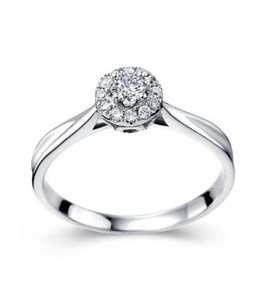 Real Diamond Solitaire Ring with White Accents | 14K White Gold Engagement Ring for Women | Luxury Bridal Wedding Jewelry Gift - Product Image 3