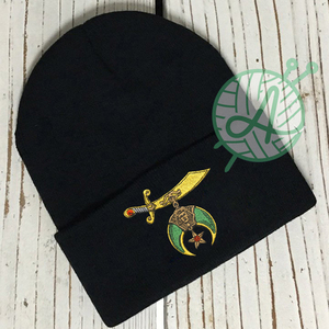 Masonic Regalia Shriner Knit Beanie Skull Hats Custom Winter Printed Headwear para negocios o ropa de playa - Product Image 1