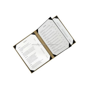 ราคาโรงงานด้านบนขายที่ทำด้วยมือจริงหนังร้านอาหารเมนูปก/หนังสีดำร้านอาหารเมนูปกสำหรับของขวัญคริสต์มาส - Product Image 1