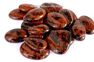 Cabujón de obsidiana de caoba natural, piedra preciosa suelta suave para aliviar la ansiedad y absorber energía negativa, piedra de Chakra Raíz - Product Image 3