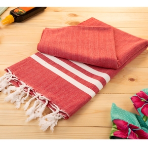 Fouta Serviette Écologique 100% Coton 100x180cm Conception Personnalisée Turc Plage Fouta Serviette Fournisseur en Inde - Product Image 4