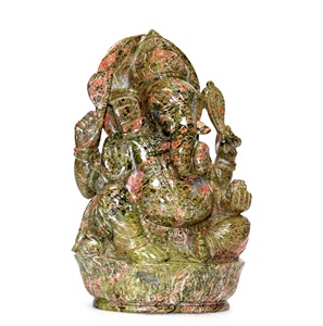 Venta al por mayor Unakite espiritual tallado a mano Ganesha escultura estatuilla estatua piedra preciosa natural hecha a mano ¡Compre al mejor precio! - Product Image 4