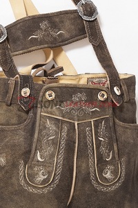 เฮอร์เรนบาวาเรียเยอรมัน Lederhosen Brown Lederhosen Austrian Herren Short/Kurze - Product Image 3