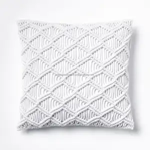 Housse de coussin en macramé avec des diamants incurvés, taie d'oreiller pour la fête de noël