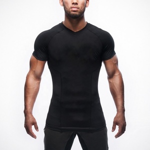 OEM ที่มีคุณภาพสูงกล้ามเนื้อพอดีเสื้อยืดกีฬาเสื้อยืด - Product Image 2