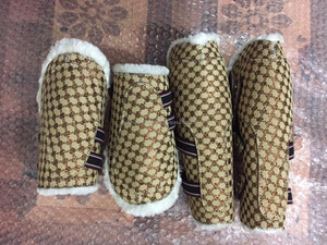 Bottes en tissu tendon premium avec paillettes, équipement de protection durable pour les jambes des chevaux, confortables pour l'exercice et les spectacles - Product Image 3