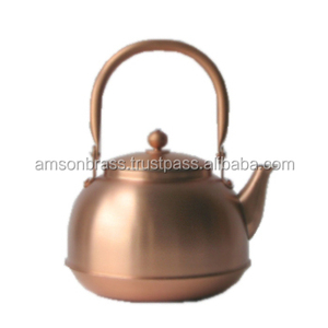 กาต้มน้ำชาทองแดงสไตล์อาหรับพร้อมหูจับดีไซน์เรซิ่น - Product Image 5