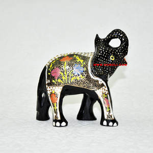 Diseño abstracto pintado a mano de casa de madera decoración objetos recuerdos elefante decoración figuras - Product Image 6