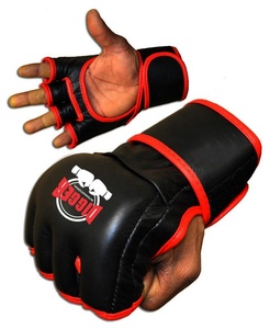 Gants de boxe en cuir de vache véritable de style vintage Muay Thai Sac de frappe UFC MMA Demi-doigts Gants de boxe DG-2102 - Product Image 3