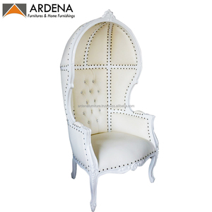 Ardena Canopy King Chair Jepara Antique Design français en bois d'acajou massif couleur personnalisée mariage hôtel salon loisirs - Product Image 3