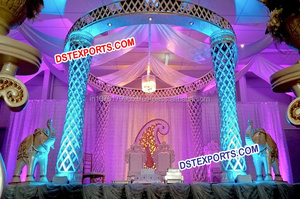 Mandap de cristal con temática de Ganpati para boda india, cristal Jali Mandap para boda india, fabricante y distribuidor - Product Image 2