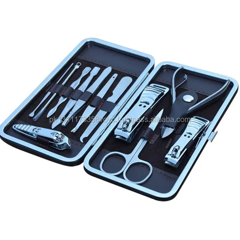 Hans Kniebes Set Casing Manikur 7 Buah, Casing Kulit Nappa Stainless Top