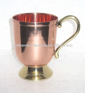 Customizable Copper Moscow Mule <b>Mug</b> with Brass Handle Manufactured and Supplied in India Copper and Glass Material - Product Image 3