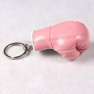 LLavero de guantes de boxeo, logotipo personalizado, color rosa y blanco - Product Image 4