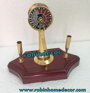 Decoración de mesa antigua estilo náutico soporte de pluma telégrafo ancla de barco coleccionable Motor de latón técnica de Metal pulido - Product Image 1