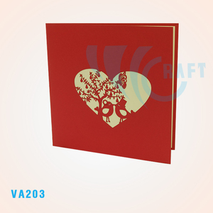 Meilleur choix oiseaux Couple 3D Pop-up papier fait main carte de voeux Top tendance Vietnam conception personnalisée impression offset cadeaux artisanat - Product Image 2