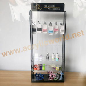 Magasin de détail comptoir acrylique téléphone portable accessoires affichage avec crochets - Product Image 2