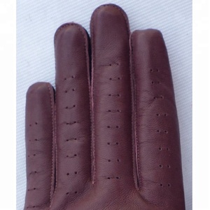 Top quality Brown color custom logo Leather Golf gloves For unisex wholesale price USA - Product Image 5