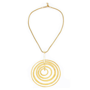 Collar geométrico chapado en oro hecho a mano, joyería de moda de aleación de tendencia para fiesta de compromiso, aniversario, regalo de boda - Product Image 1