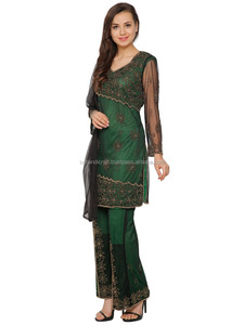 Vestido Sharara Indio, Vestidos de Chifón Indios, Vestido Casual de Chifón, Hecho a Mano, Mágico - Product Image 2