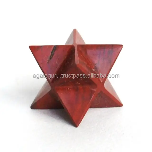Jaspe rouge Merkaba, étoile de guérison Reiki, vente en gros, cristal de guérison gravé, symboles Usui Reiki, pierre précieuse Positive