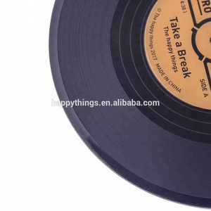 Manufacture Kitchenware Custom Logo Soft <b>Silicone</b> PVC Retro Vinyl CD Records <b>Coaster</b> - Product Image 3