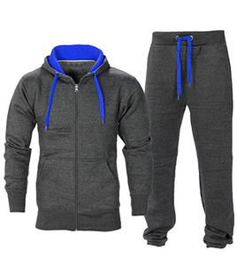 Ustom-chándal con logo a granel para hombre, conjunto de 2 piezas de chándal de algodón con forro polar, ropa deportiva de invierno - Product Image 3