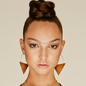 Pendientes de Aro Triangulares Minimalistas de Latón para Mujer, Diseño Geométrico para Fiestas, Compromisos, Ocasiones Infantiles, Accesorios de Moda - Product Image 2