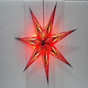 Sept pointeur papier étoile de l'inde sept pointeurs décorations de noël paillettes imprimé papier étoiles lanternes sept pointeurs étoiles - Product Image 3