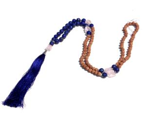 Collar Mala de Lapislázuli y Rudraksha de 108 Cuentas de 6mm, Facetado, Anudado a Mano, Joyería de Piedras Preciosas Hecha a Mano, Venta Caliente, Terceros - Product Image 6