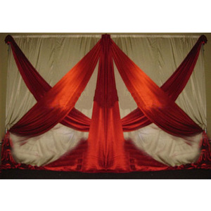 ผ้าม่านฉากหลังสำหรับงานแต่งงานสีขาวหรูหราผ้าไหมแท้ทนทานออกแบบสไตล์ฟรีสไตล์สำหรับพิธี - Product Image 1