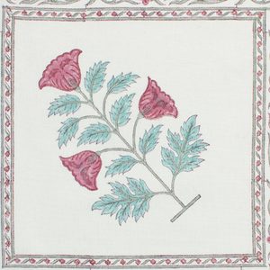 Housse de coussin carrée en coton et lin imprimé floral Butta Hand Block Boho 40X40CM - Product Image 3