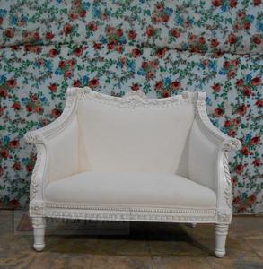 เฟอร์นิเจอร์ห้องนั่งเล่นเก้าอี้ไม้มะฮอกกานีสไตล์ฝรั่งเศสโบราณ - Product Image 2