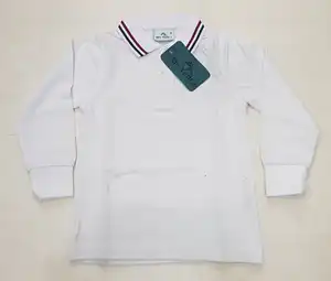 Polo comprimido lavado de secado rápido de manga larga para hombre, cuello alto, nuevas etiquetas de marca, uniforme escolar transpirable, informal para niños - Product Image 1