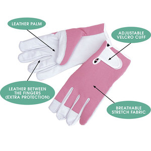 Gants de sécurité unisexes en cuir synthétique de conception OEM Gants de travail et de jardinage robustes pour adultes Style d'impression - Product Image 4
