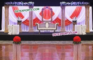 พิเศษไม้งานแต่งงานเวทีแกะสลักหนักแต่งงานไม้เวทีที่ทำด้วยมือเสาไม้งานแต่งงานเวทีชุด - Product Image 5