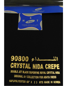 Tissu SUPER NIDA noir uni formel Hansung 75*150 pour Abaya - Product Image 4