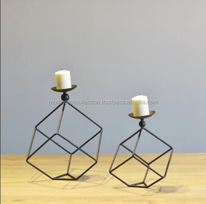 Cuboid Tabletop Metal Candle Holder Latest Factory Collection American Candle Holder Hot Festival <b>Sale</b> for Table Decor - Product Image 1