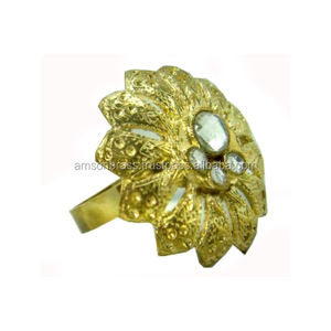 Restaurants d'hôtel de luxe pour tenir des ronds de serviette en laiton anneau de serviette en nacre anneau de serviette de mariage en laiton - Product Image 2